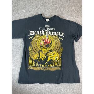 Five Finger Death Punch War Is The Answer T-Shirt Mens Large Rock Band Black